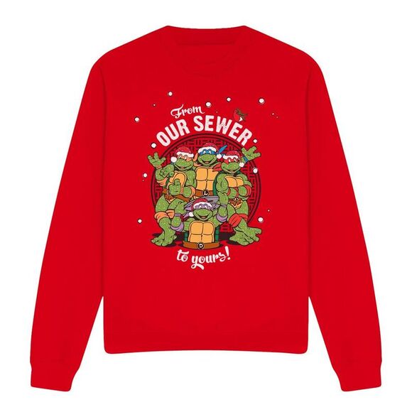 Teenage Mutant Ninja Turtles Unisex Adult Merry Christmas From Our Sewer Sweatsh